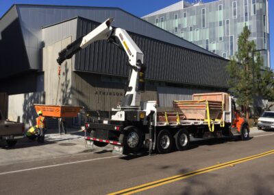 Concrete Washbox lowered on job site